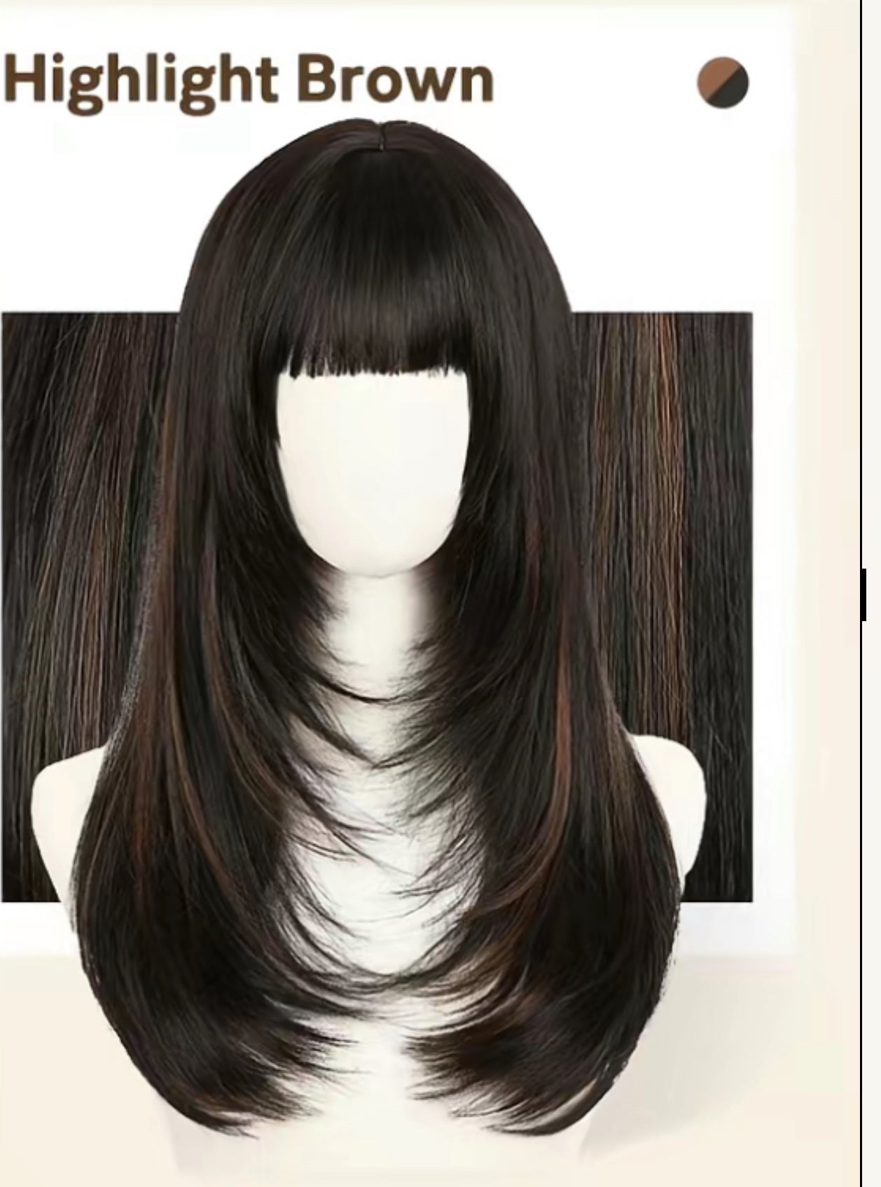 Layered straight wig