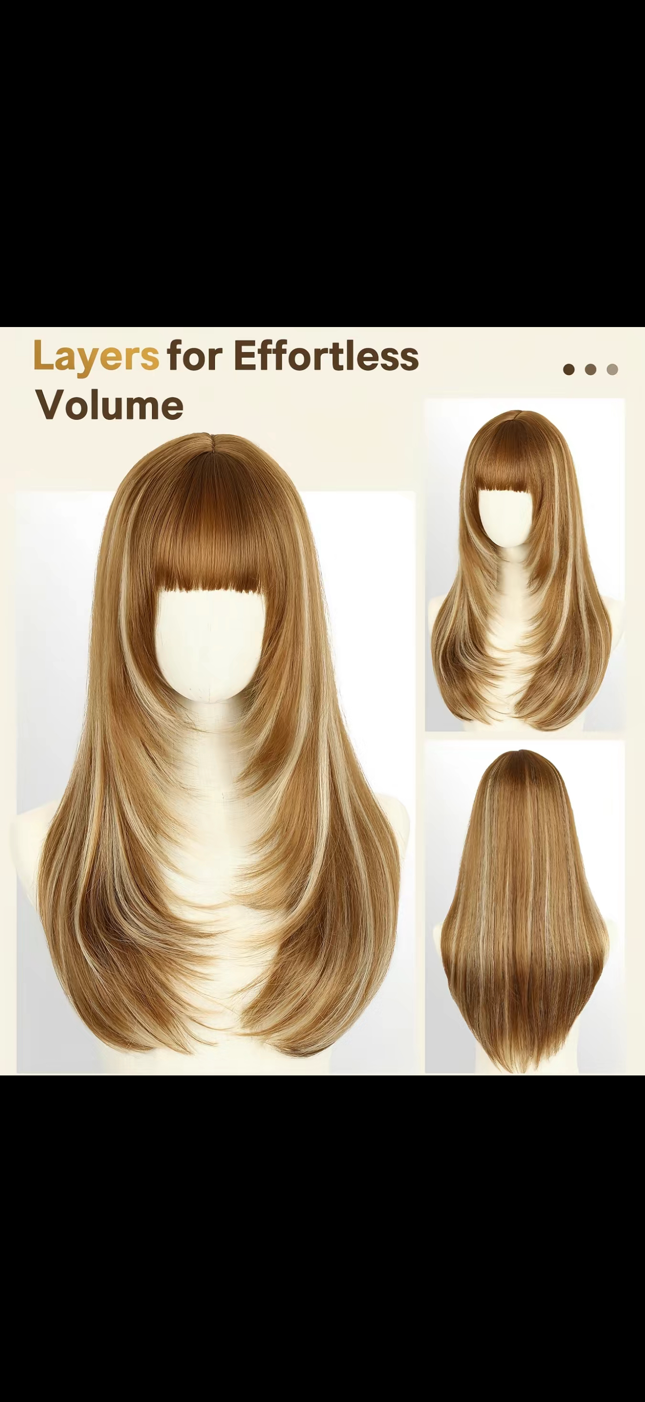 Layered straight wig