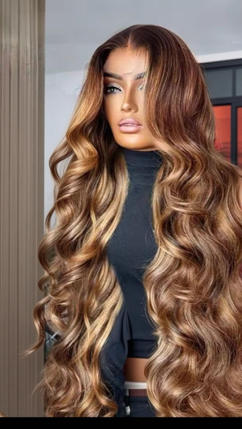 Honey blonde Glue less human wig